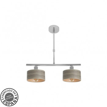 Distribuidor - Lâmpadas Diversas | Lâmpadas Modernas | LAMPARA GILDA 2XE14 CROMO/MADERA GRIS REGX43X14 CM Ref: 190352083